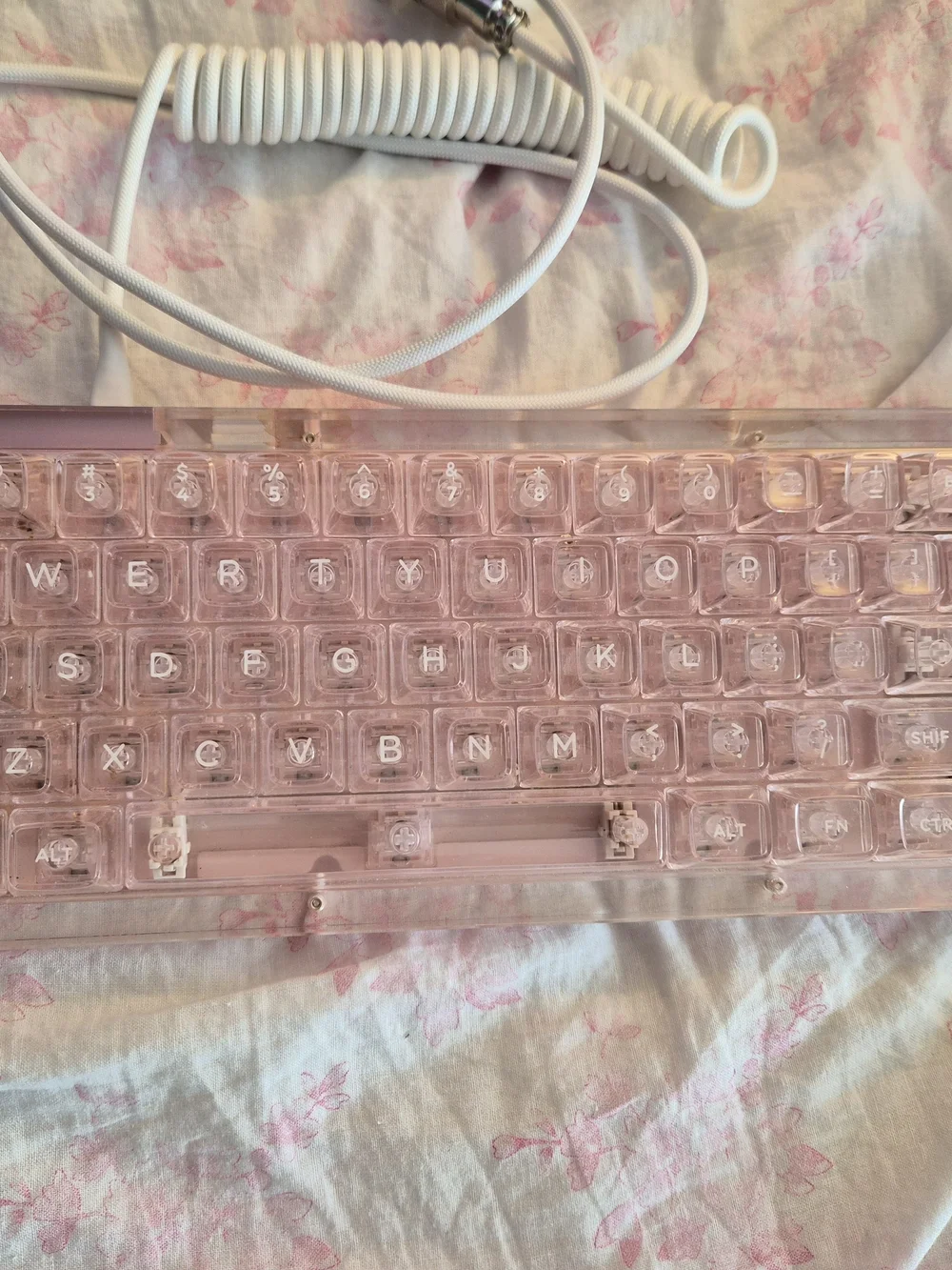 KII BOOMPink Transparent Mechanical Keyboard - Compact USB Wired